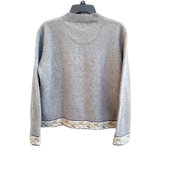Woolrich Women's Wool Pewter Gray Sweater
with Hem and Cuff Accents Size M - Picture 9 of 16